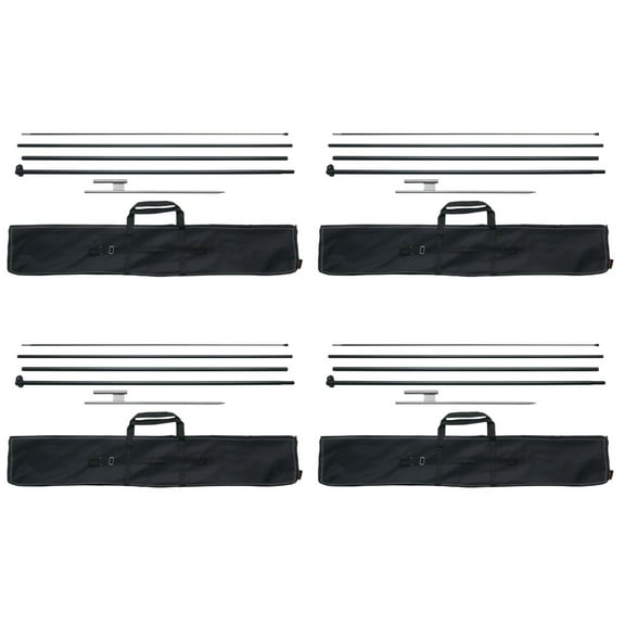 VEVOR Feather Flag Pole Kit, 4 Packs Swooper Flag Pole 16.3 ft, Sign Flag Poles for Business Advertising Flags Outdoor, with Ground Stakes and A Carrying Bag (Flag Not Included)