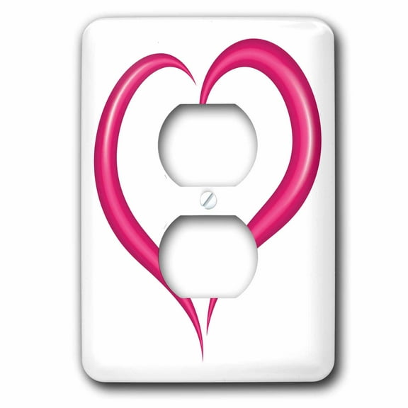 3dRose, A Modern Pink Heart, 2 plug outlet cover