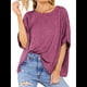 thumbnail image 3 of Camiseta Holgada Informal de Verano de Corta para Mujer. Vino Tinto S, 3 of 8