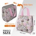 thumbnail image 3 of Pioneer Flower Floral Print Pattern Insulated Lunch Bag for Women & Adults,Large Portable Soft Cooler Lunch Bag,Thermal Food Storage Tote with Pearl Cotton,8.66L,8.75x5.75x9.5 Inch, 3 of 6