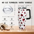 thumbnail image 2 of 40oz Ladybug Tumbler with Handle - Strawberry Decor Insulated Travel Mug & Water Bottle - Gift for Women, 2 of 6