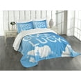 thumbnail image 3 of Ambesonne Party Quilted Bedspread Set 3 Pcs, Message Sky Clouds, Queen Size, Sky Blue White, 3 of 5