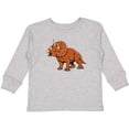 thumbnail image 3 of Inktastic Triceratops Roaring Boys or Girls Long Sleeve Toddler T-Shirt, 3 of 5