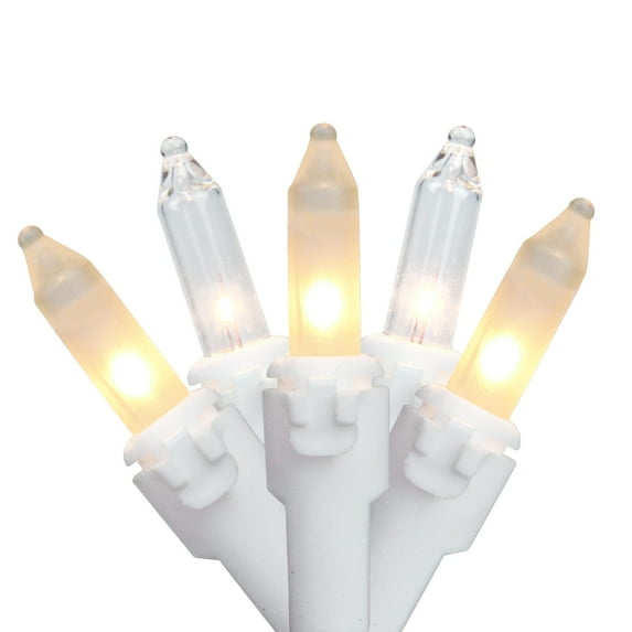 Set of 100 Clear and Frosted Candlelight Mini Christmas Lights 4.25" Spacing - White Wire