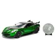 HOLLYWOOD RIDES 1:24 TRANSFORMERS 5 2016 CORVETTE STINGRAY CROSSHAIRS WITH COLLECTIBLE COIN BY JADA TOYS