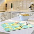 thumbnail image 6 of Absorbent Dish Drying Mat for Kitchen Counter - Yellow lemon teal background Microfiber Drying Pad, Reversible Drainer Mats for Countertop, Medium 16 x 18 inch, 6 of 6