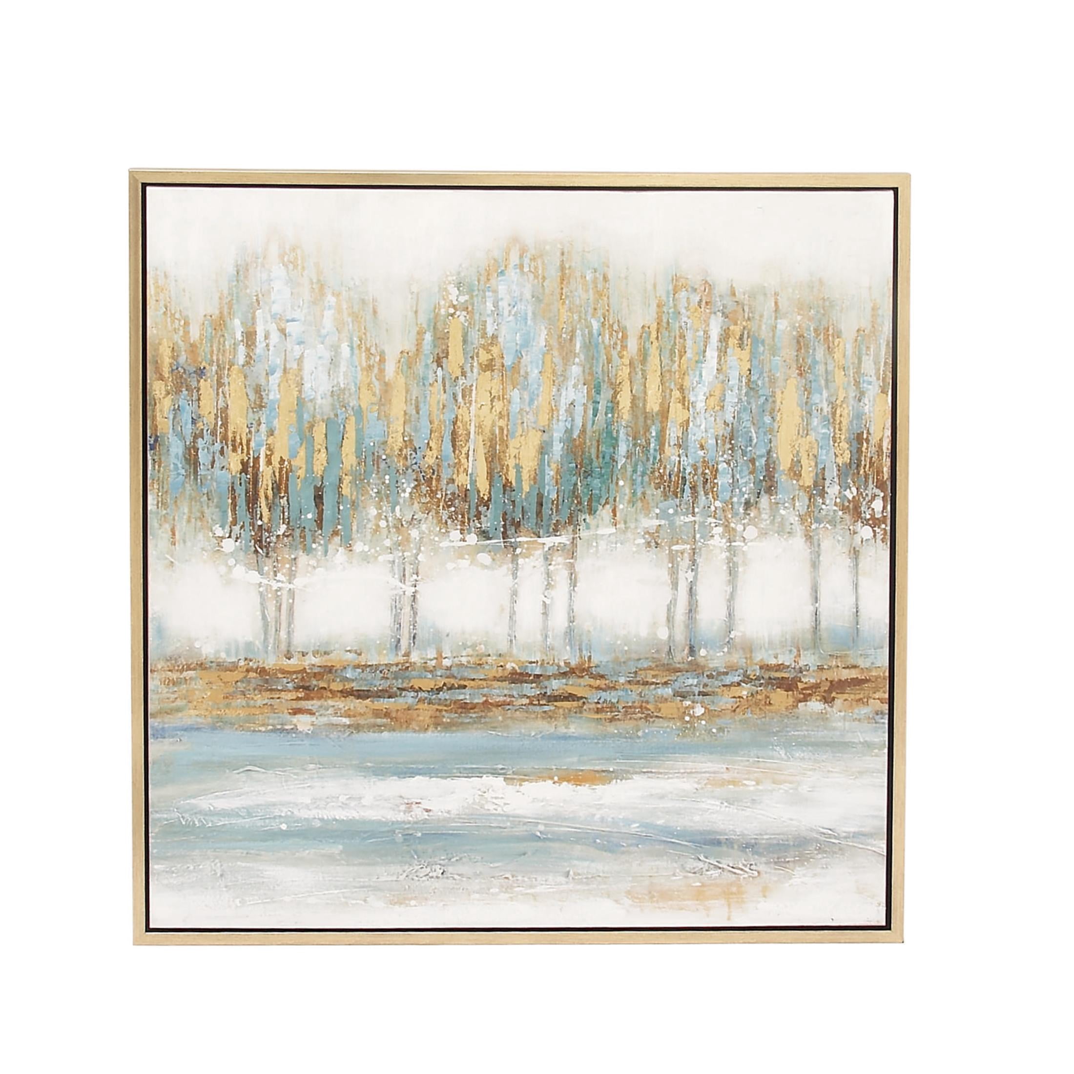 39" x 39" Tree Framed Wall Art with Gold Frame, by DecMode
