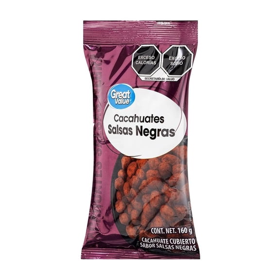 Cacahuates Great Value salsas negras sabor tradicional 160 g