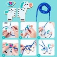 thumbnail image 2 of Paquete de 5 tarjetas de cordones para niños, juguetes de madera para enhebrar, tarjetas de costura, animales, juguetes, educación temprana, juego de habilidades motoras finas Xemadio WMZL-1333-3, 2 of 6