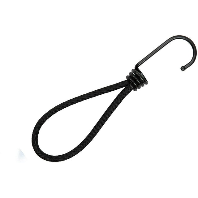 10 tensores elásticos de goma profesionales con gancho (negro 150 mm) para lonas y carteles ER
