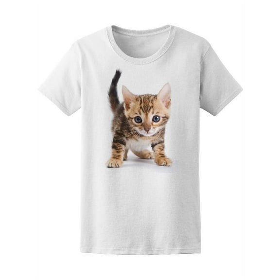 Cute Kawaii Tabby Kitten Tee Women's -Image by Shutterstock