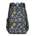 thumbnail image 2 of Sunflower and Bee Blue Pattern Cute School Backpack Bag with Padded Back and Adjustable Shoulder Straps 16.9 X 12.6 X 5.9 Inches, 2 of 5