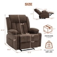 thumbnail image 2 of Bingirl Brown Oversized Manual Recliner Sofa with Deep Seat, Vibration Massage and Heat Function, 2 of 6