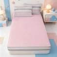 thumbnail image 4 of Erosebridal Minimalist Stripes Zipper Full Size Comforter Sets with Fitted Sheet and 2 Pillowcases,Geometric Line Pattern Zipper Bedding Set,Pink Reversible,4 Pieces, 4 of 7