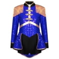 thumbnail image 2 of MSemis Girls Jr.Magician Circus Show Sets Long Sleeve Sequins Tuxedo Bodysuits Blue 14, 2 of 7