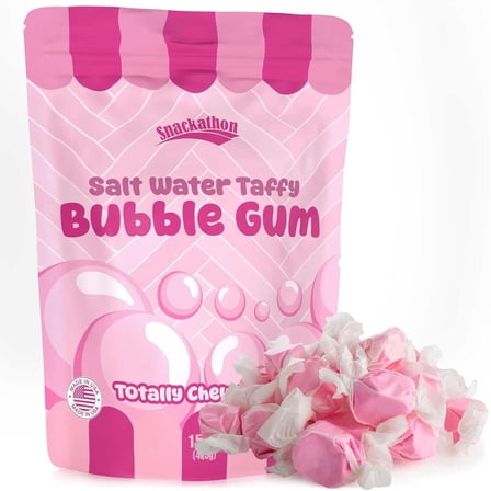 Snackathon Salt Water Taffy, Bubble Gum, 15 oz Singe Resealable Bag