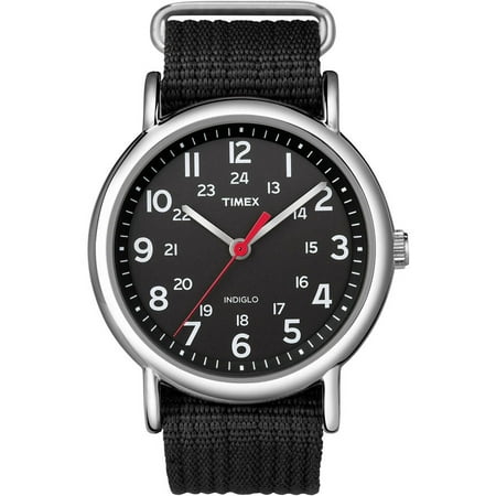 Timex Weekender Watch, Black Nylon Slip-Thru Strap