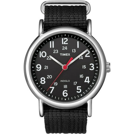 Timex Weekender Watch, Black Nylon Slip-Thru Strap