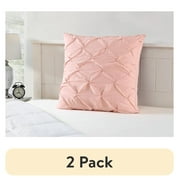 (2 pack) Mainstays Pink Pintuck Pleat Microfiber Square Sham, Euro Sham