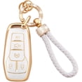 thumbnail image 1 of Key Fob Cover Compatible with Fit for Ford Fusion Mustang F150 Edge Explorer Lincoln MKZ MKC MKX Bling Key Case Protection Shell with Keychain Case Holder Protector,1,white, 1 of 6