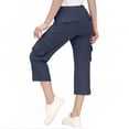thumbnail image 5 of SAWOBUUN Kids Boys Girls Cargo Capri Pants School Uniform Elastic Waist Casual Straight Leg Cropped Trousers with Side Pockets, 5 of 7