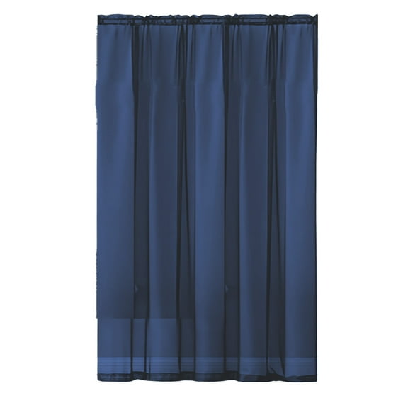 Solid Color Gauze Curtains Semi Sheer Polyester Decorative Curtains with Rod Pocket Light Filtering Modern Versatile for Living Room Bedroom Black White Gray Pink Navy 39x51 Inches