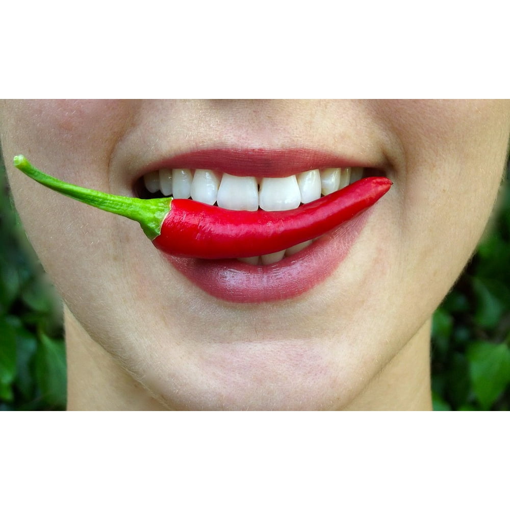 Mouth Fresh Chilli Eat Lips Bite Hot Spicy20 Inch By 30 Inch Laminated