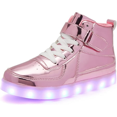 

YAZI Kids LED Light up Shoes USB Charging Flashing Light Up High-top Sneakers for Boys and Girls Child Unisex