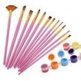thumbnail image 6 of 12Pcs Nylon Brush Set TYP306 for Oil Painting Tools Strong Adhesion for Artists StudentsPink, 6 of 8