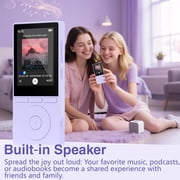 64GB MP3 Player with Bluetooth 5.3, Music Player with HiFi Sound for Sports Runners, 2.4 Screen MP3 Player Built in HD Speaker Voice Recorder E-Book, Expanded Up to 128GB, Earphone Included, Purple