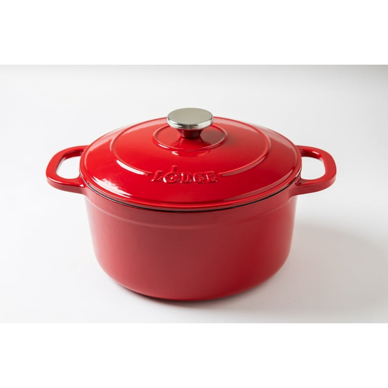 Lodge Cast Iron 5.5qt Red Enameled Dutch Oven - Walmart.com