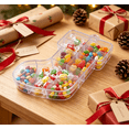 thumbnail image 5 of Multi‑Grid Stocking‑Designed Clear Treat Container, Divided Plastic Storage Box for Assorted Candies, Reusable Holder for Gathering Table and Holiday Gift Use (Christmas Stocking), 5 of 7