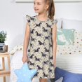 thumbnail image 4 of Balery Horse Camisón de princesa para niñas, pijama de algodón con mangas abullonadas, suave y bonito.-Medium, 4 of 6