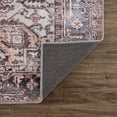 thumbnail image 5 of BoutiqueRugs Viho Boho Oriental Medallion Runner Rug - Traditional Floral Carpet for Hallway, Kitchen - Machine Washable - Peach, Dark Red, Cream -2'7" x 7'3" (2x8), 5 of 11