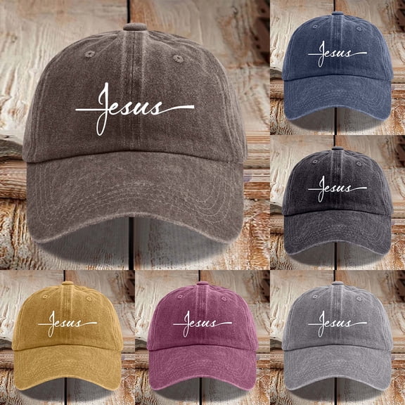 Jesus Cross Embroidered Baseball Cap Unisex Christian Faith Hat for Women Men Outdoor Sun Black One Size