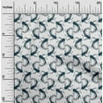 thumbnail image 1 of oneOone Viscose Jersey Teal Blue Fabric Koi Fish Ocean Craft Projects Decor Fabric Printed By The Yard 60 Inch Wide, 1 of 5