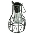 thumbnail image 3 of Northlight 6.5" Black Geometric Edison Outdoor Hanging Solar Lantern with Handle, 3 of 5