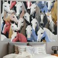 thumbnail image 2 of Patifu Horses Group Pattern Tapestry Wall Hanging Unique Style Graphic Tapestries Home Wall Decor Art for Living Room Bedroom Apartment Farmhouse Dorm 40x60inch, 2 of 6