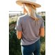 thumbnail image 1 of ABPHQTO Camiseta con gráfico de bloque de color de montaña de cactus occidental gris para mujer, 1 of 5