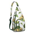 thumbnail image 1 of Cute Avocado Sling Backpack - Playful Kawaii Illustration, Multi-Functional Shoulder Bag, 1 of 4