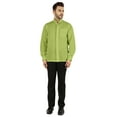 thumbnail image 2 of Bestman Solid Long Sleeve Shirt For Mens Front Double Button Placket Chinese Collar Shirt, 2 of 7