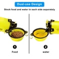 thumbnail image 2 of Botella de agua para perros con 2 cuencos plegables, botella portátil 2 en 1 para agua y comida para perros, gatos y mascotas, botella de viaje para paseos, ejercicio, senderismo y acampada (amarilla), 2 of 5