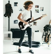 Costway Black Full Size 4 String Electric Bass Guitar with Strap Guitar Bag Amp Cord