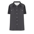 thumbnail image 5 of TAGOLD Mens Summer Short Sleeve Turndown collar Blouse & Shirt Solid Color Pocket Button Top, 5 of 5