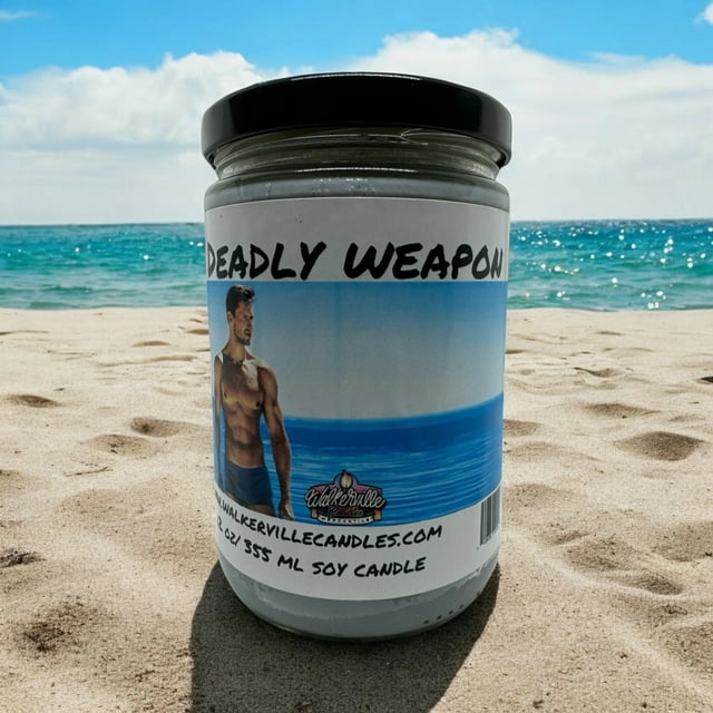 Deadly Weapon Vegan Coconut Soy 12 oz/ 355 ml Candle Hand-poured, Eco-friendly, Clean Burning, Woodsy/ Clean