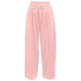 thumbnail image 5 of Resicozy Barrel Sweatpants Women Casual Elastic Drawstring Waist Wide Leg Sweatpant with Pockets Lounge Baggy Pants Pink XL, 5 of 6