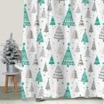 thumbnail image 2 of Christmas Shower Curtain, Green and Gray Xmas Trees with Stars and Snow Pattern Shower Curtains for Bathroom Decor, Winter Snowflake Pine Tree Bathroom Curtains, 71x71 Inch, 2 of 6