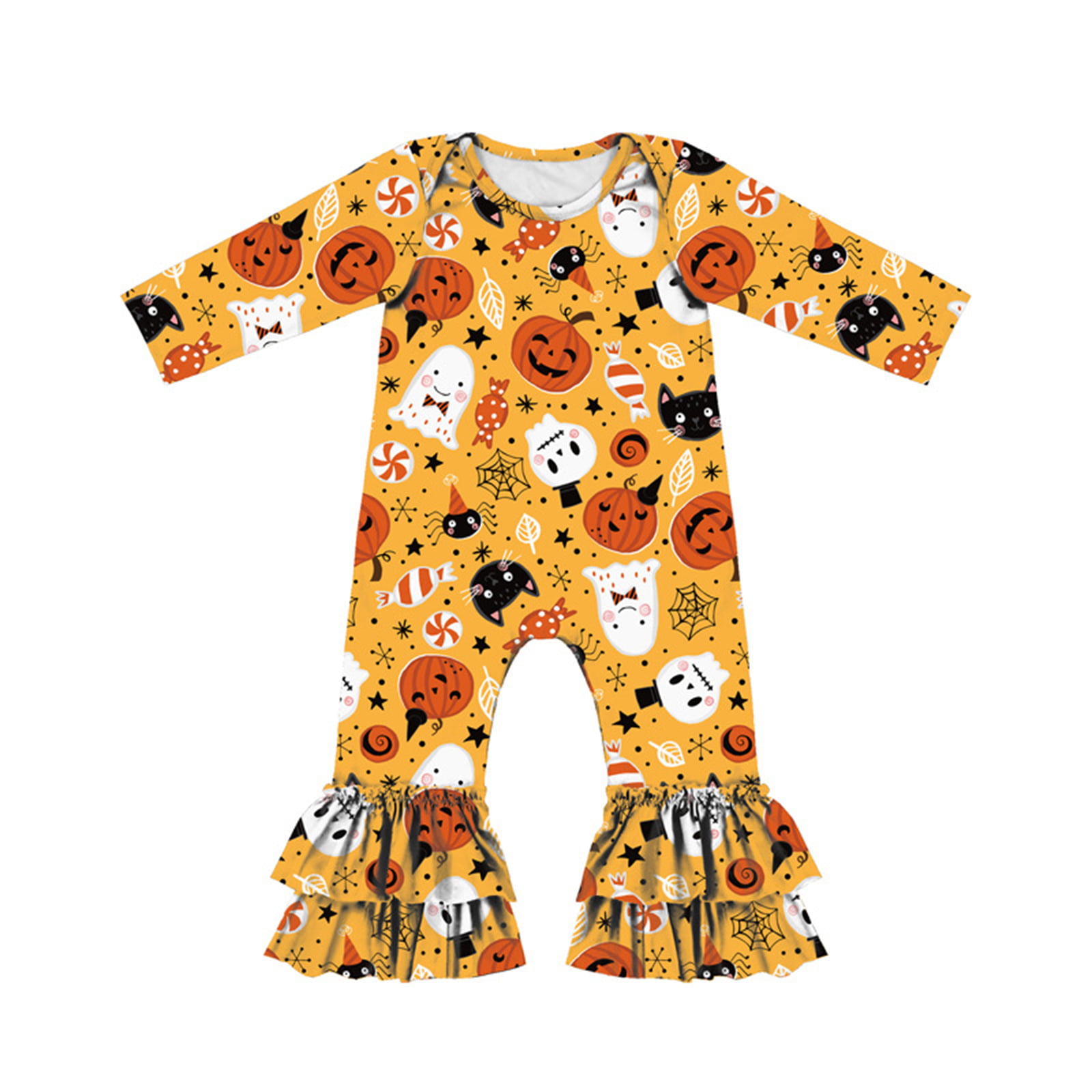 Newborn Baby Boy Toddler Girl Long Sleeve Jumpsuit Floral Romper Bodysuit Outfit 