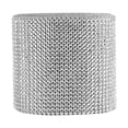thumbnail image 1 of Rollo de cinta de malla de diamantes de imitación de plástico, Color plateado, 24 filas, decoración del banquete de boda, 10 yardas, 1 of 8