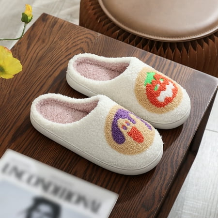 

Fruit Slippers for Womens Mens Strawberry Slippers Cherry Slippers Mushroom Slippers Halloween Pumpkin Slippers Peach Slippers Pineapple Slippers Plush Soft Memory Foam House Shoes